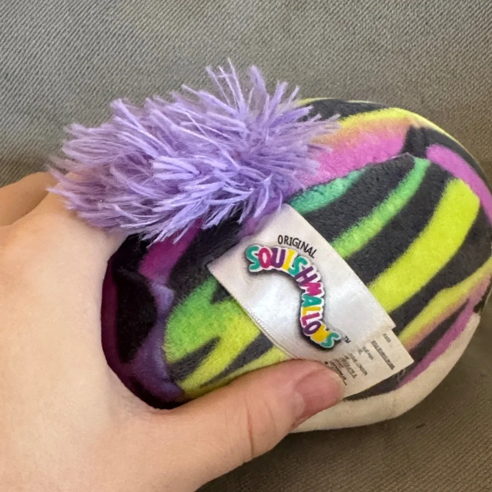 Safiya 5” Colorful Plush Zebra Toy